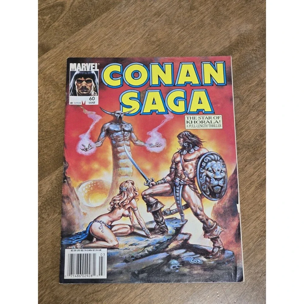 CONAN SAGA #60, #61, #62 & #64 1992 Marvel Magazine/Comic Lot of 4 Bagged Board